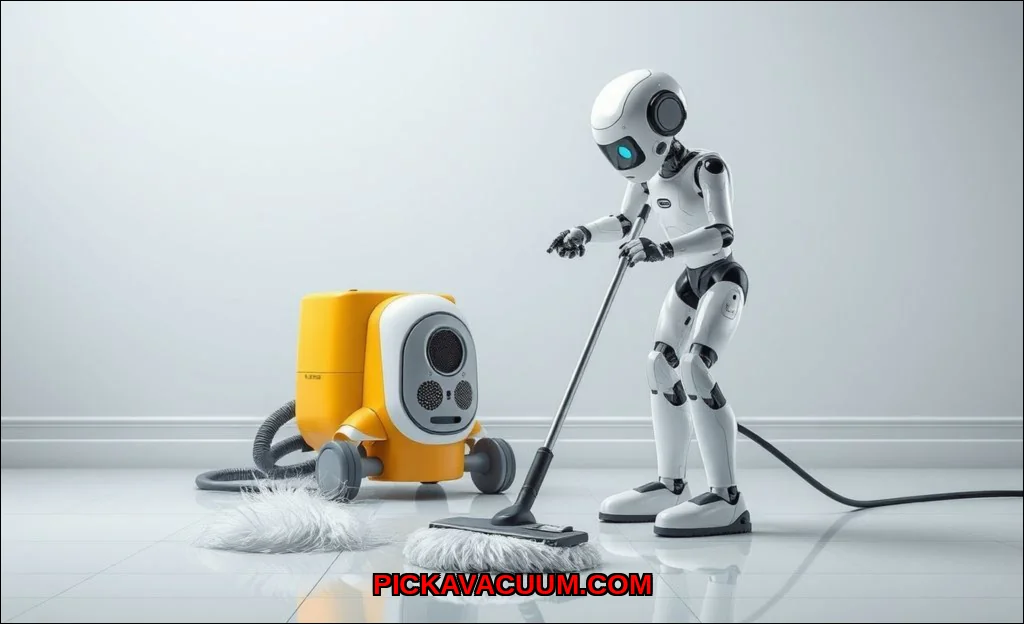 Clean vector illustration of fix shark robot mop n